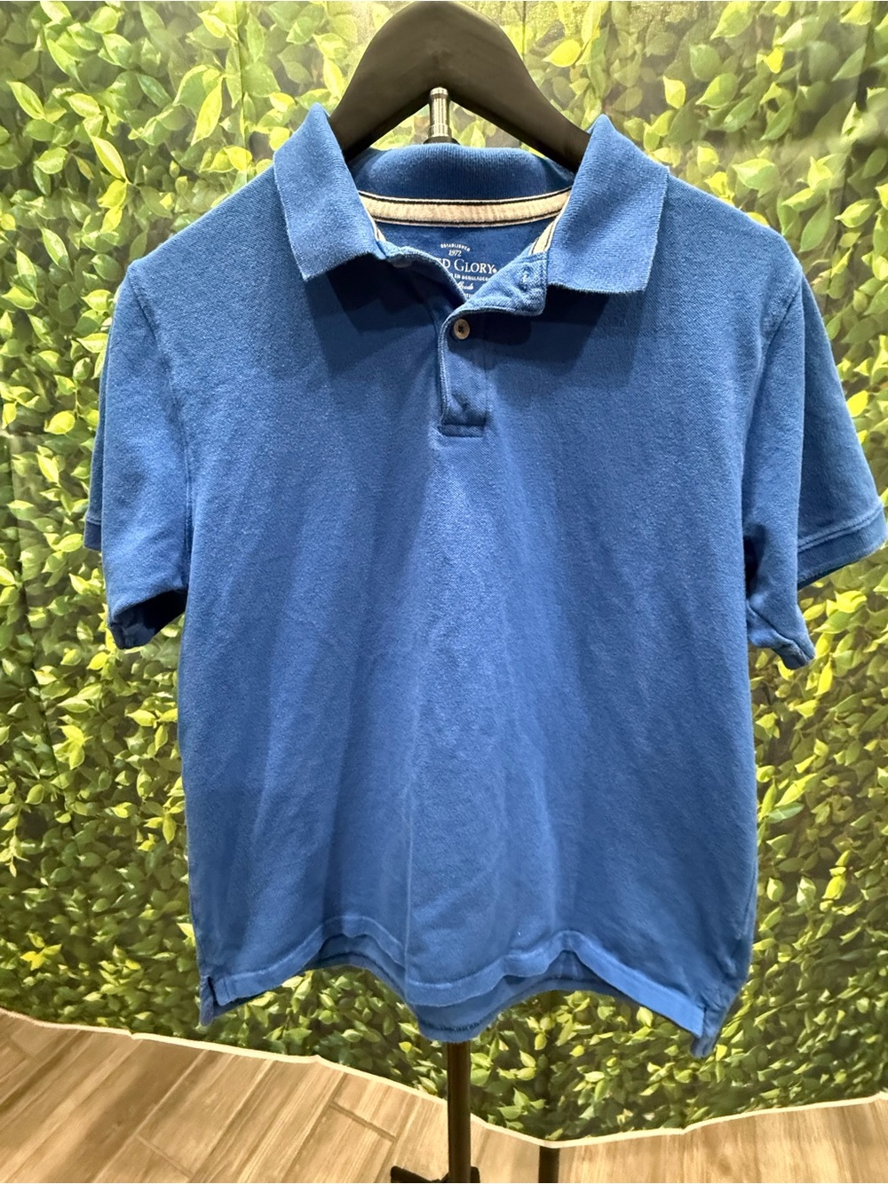 Faded Glory Boys XL/XG 14H-16H Blue Polo Short Sleeve Organic Cotton